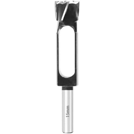 Foret à tenon profond pour travaux de menuiserie 8, 10, 12, 15, 20, 25, 30, 35 et 40 mm - Coupe-goujons - Coupe-tenon - Foret à liège - Coupe-cheville profond (15 mm)
