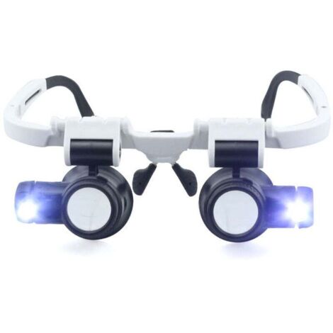 Loupe de Lunettes,8X 15x 23x Tête Portant Une loupe avec Bandeau Lumineux LED Loupe pour la Lecture,Loupe de Lunettes,Loupe de Tatouage,Réparation de bijoutier 17515555mm