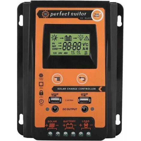 Pour solar controller Régulateur de Charge Solaire 30A Régulateur de Batterie à Panneau Double Affichage LCD à Cristaux Liquides(30A)