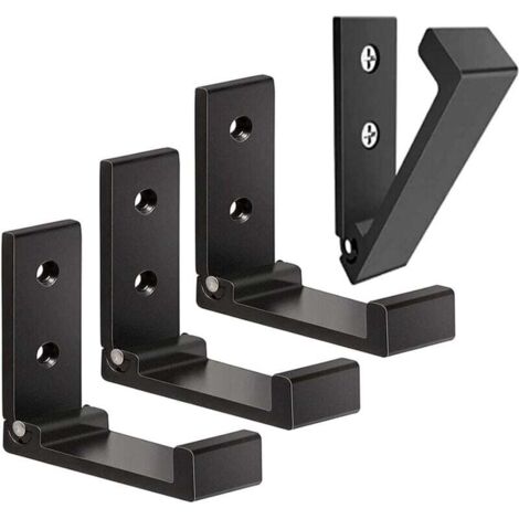 Lot de 4 Crochets Muraux Pliables-Crochets pour Manteaux Invisibles, Crochet Mural en Aluminium, Crochet de Suspension Mural en Alliage D'Aluminium Patères Pliables à 90 °-Noir