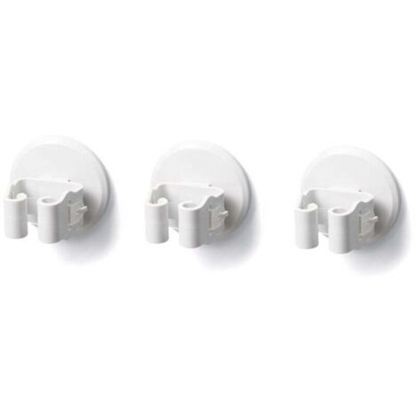 3 Pièces Porte-Balai Mural Auto-adhésif Porte Vadrouille Accroche Balai Mural sans Perçage Pince à Balai Supports de Balai de Vadrouille Blanche Accroche Balai pour Porte Salle de Bain
