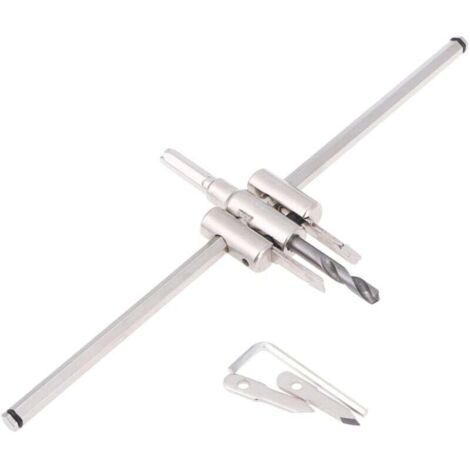 Scie cloche circulaire Scie cloche circulaire en alliage réglable avec outils de travail du bois de coupe de cercle de pas de trou de 40-300mm (1/4)