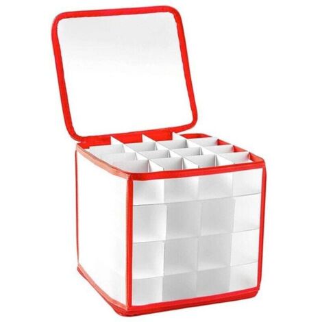 Boîte de rangement pour boules de Noël avec séparateurs, contenant jusqu'à 64 boules, pliable avec poignées, fermeture éclair, pour décorations de Noël
