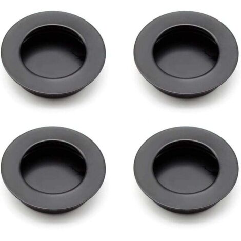4 Pièces Poignées Rondes Encastrées, 40 mm Poignee de Portes Coulissantes en Acier Inoxydable 304 , Poignées Noir de Meuble peut être Utilisé pour Les Tiroirs, Armoires, Meubles sur Mesure (1/4)