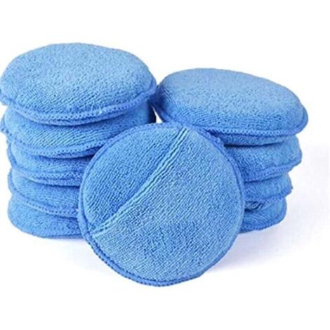 10 pièces éponge de Polissage à la Main en Microfibre, Tampon d'applicateur de Cire de Voiture Ultra Doux pour Le Nettoyage de Verre de véhicule de Voiture (1/4)