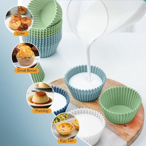 Ensemble 24 Moules à Muffins Silicone - Réutilisables Antiadhésifs Sans BPA Pour Cupcakes Et Gâteaux Moules à Pâtisserie Pour Four Lave-vaisselle