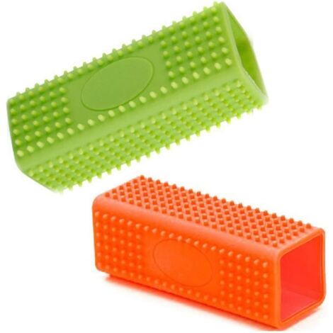 Lot de 2 brosses de nettoyage creuses en caoutchouc pour animal domestique et chat