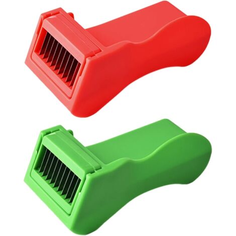 2 Pièces Broyeur De Haricots, Outil De Coupe De Légumes, Coupe-Légumes De Voyage En Plein Air, Accessoires De Coupe De Haricots Nettoyables, Adaptés Aux Pommes De Terre, Aux Fruits (Vert + Rouge).