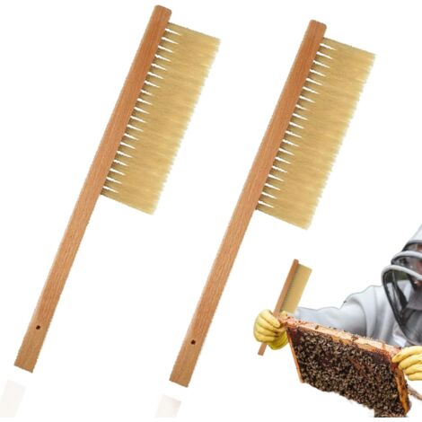 Brosse à Poils d'Abeille Outil de Brosse à Abeille Avec Manche en Bois Brosses d’ Abeille à Manche en Bois Apiculture Outil de La Ruche Abeille Brosse Apiculture Abeille Pinceau Avec Poignee 2 Pièces (1/5)
