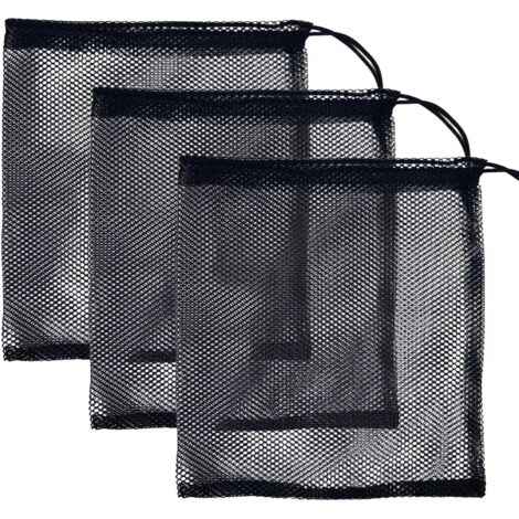 Filtre Pour Pompe 3 Pièces Sac Filet Grand Filtre Bassin Extérieur Pompe De Bassin Sac Filtrant Avec Cordon Noir 40X50Cm Réutilisable Pour Jardin Aquarium