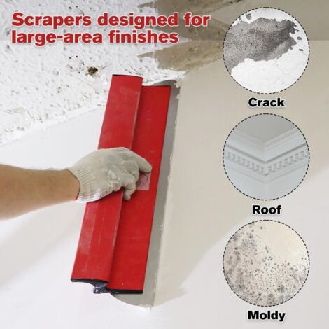 Couteau à Plâtre, Grattoir Professionnel Pour Cloisons Sèches, Outil De Grattoir A Revetement En Acier Inoxydable Avec Manche En Z Pour Lissage Et 99010377