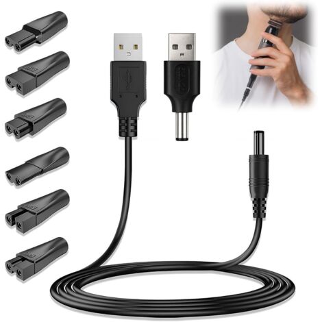 8PCS 5V USB Chargeur de Rasoir Câble Universel, Câble de Recharge Compatible avec Différentes Marques Électriques, Accessoires de Rasage, Adaptateur de Charge pour Rasoirs et Tondeuses