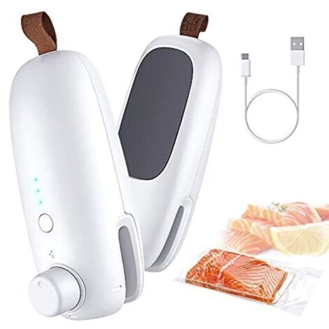 Mini scelleuse de sacs, scelleuse de sacs 2 en 1, scelleuse de sacs rechargeable par USB, scelleuse de sacs portable pour découper et sceller les sacs, machine de thermoscellage, scel