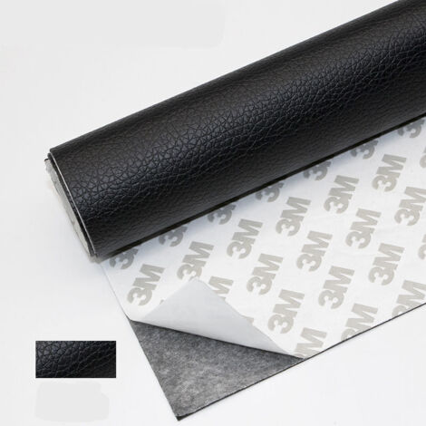 Rouleau adhésif en cuir 50 x 120 cm, autocollant en cuir synthétique, réparation de patch en cuir pour canapé, siège de voiture, sac à main, veste en cuir (noir)
