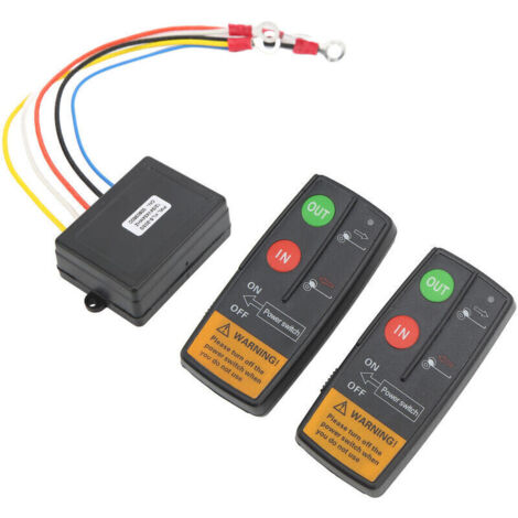 Kit de Télécommande de Treuil sans Fil de Récupération 12 V 24 V pour Camion Jeep ATV SUV Contrôleur de Commutateur de Combiné 75ft Ensemble de Commutateur de Télécommande sans Fil de Treuil é (1/4)