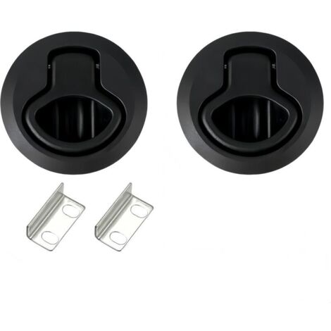 2 Pièces Hatch Serrure de piège pour bateau Flush Pull Latch Noir Flush Pull Hatch Slam Latch Deck Hatch Latch Lock Acier inoxydable Fermeture de porte plate Pull Lock pour navires