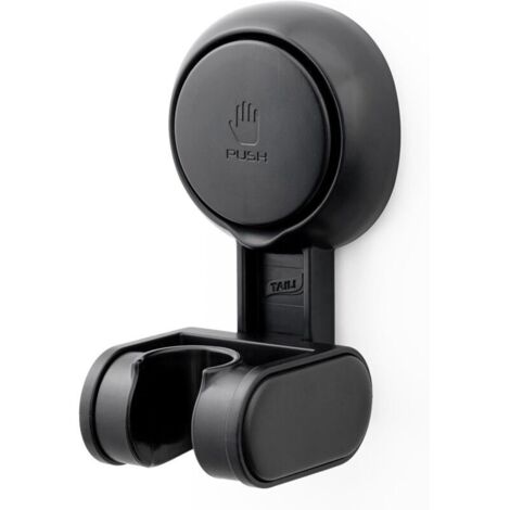 Support de Pommeau de Douche à Ventouse sans Perçage, étanche et Réglable en Hauteur, Support de Pommeau de Douche pour Salle de Bain, Grand Angle Réglable, Noir