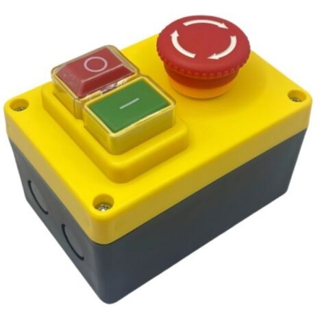 Interrupteur marche/arrêt monophasé 220 V, interrupteur de sécurité avec gros bouton d'arrêt d'urgence rouge pour l'arrêt rapide des tables de fraisage et autres équipements électriqu (1/4)