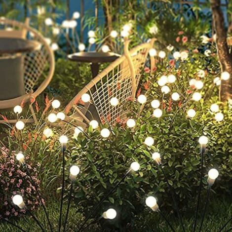 Lampes solaires d'extérieur 4 pièces, lucioles solaires avec 10 LED, lampes solaires de jardin IP65 étanches, lampes solaires de jardin pour l'extérieur, lampes solaires de jardin balcon, décoration d