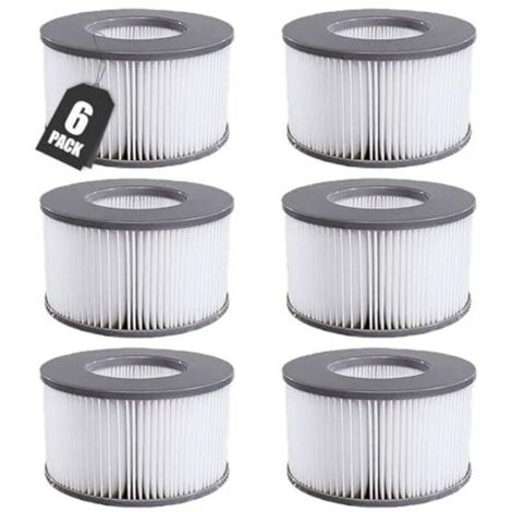 Filtre Spa Lite pour Mspa, 6 pcs Filtre pour Whirlpool MSpa à Partir de 2020, Filtre pour Mspa Lite, Cartouche de Filtre à Eau pour Piscines Gonflables, Bains à Remous et Spas