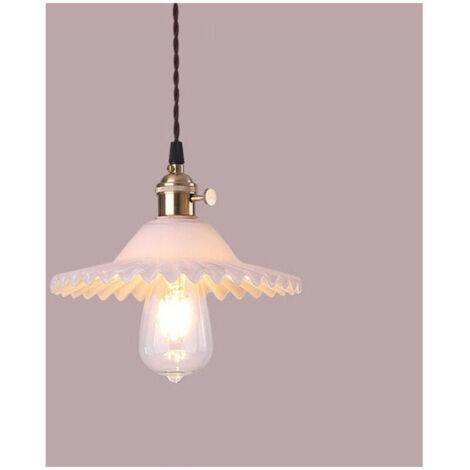 E27 Industrielle Vintage Verre Suspensions Luminaire Retro Plafonnier Luminaire Verre Retro Suspensions Luminaires Industrielle Eclairage de Plafond Suspensions Plafonniers Luminaire(Verre blanc sans (1/4)