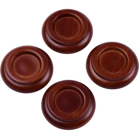 Lot de 4 patins de protection de sol en bois dur pour piano droit, antidérapant et anti-bruit, accessoires de pieds de piano (marron)