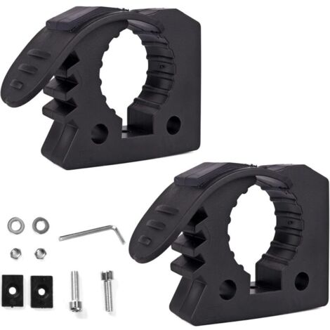 2 Pcs Support de pelle, support de fixation à serrage rapide en caoutchouc, compatible avec les poignées d'outils de 3 à 4 cm de diamètre pour camions, UTV, ATV, tout-terrain, 4x4
