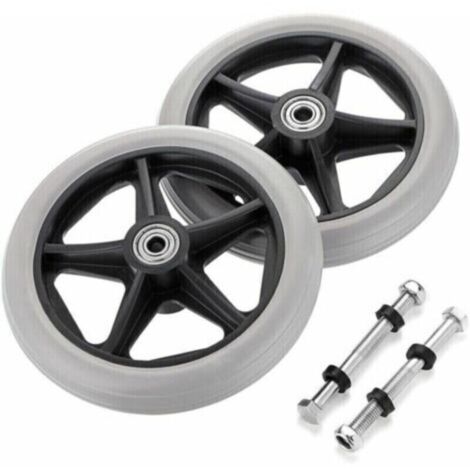 Roues avant de remplacement pour fauteuil roulant de 6 pouces, roues en caoutchouc antidérapantes, roues de remplacement pour déambulateur, roues de remplacement pour fauteuil roulant, accessoires de