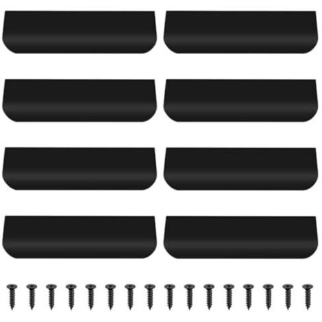 8 poignées de meubles noires, poignées de placard invisibles de 120 mm, poignées de cuisine, poignées de tiroir en alliage d'aluminium noir pour portes de placard, poignées de porte de penderie, poign (1/4)