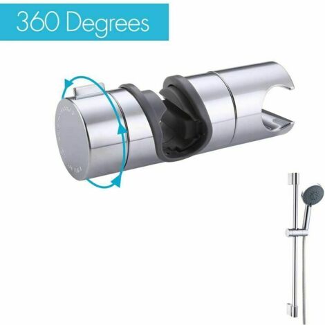 Support de douche à main 18-25 mm Support de pommeau de douche Support de douche réglable Support de douche pour pommeau de douche à main Salle de bain Rotatif à 360 ° Plastique de qualité ABS Chrome