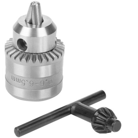Mandrin de Perçage à clé 0,6 à 6,5 Mm, Mini Tour, Mandrin de Perçage, Outil de Conversion, Outil de Tour avec clé de Mandrin pour Perceuse électrique (0.6-6MM[B10]) (1/4)