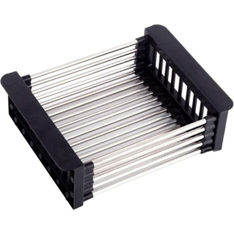 Panier de vidange, égouttoir pour l'évier, égouttoir télescopique en acier inoxydable avec 1 vis, pour laver la vaisselle dans l'évier de cuisine, pour égoutter les fruits et légumes (1/3)