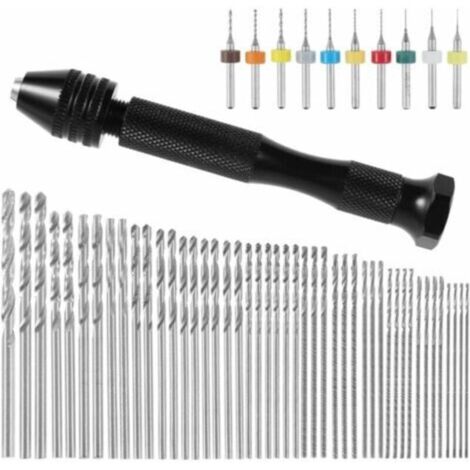 57 Pièces mini perceuse de précision pin foret fraise mini foret modelisme foret bois precision pin vise Outils perceuse à main Foret Fraise Twist 0.3-3mm, PCB de 0.1mm-1mm