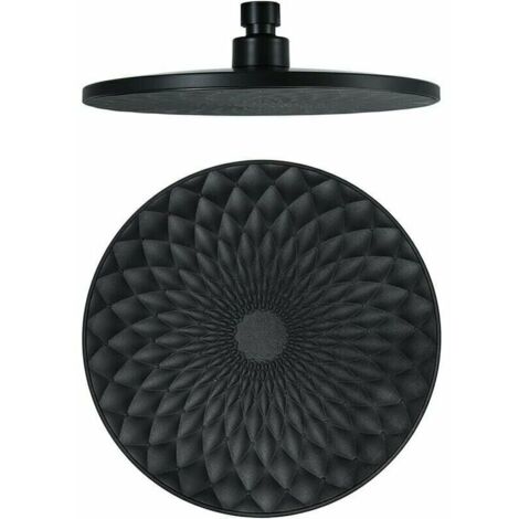 Tête de Douche, Ronde 9 Pouces Pommeau Douche Fixes ABS Tête de Douche Pluie Economie d'eau Haute Pression Pomme de Douche Pluie, G1/2 Connexion,Noir