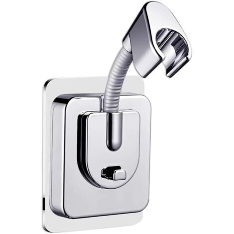 Support de pommeau de douche sans perçage, support de douchette réglable avec adaptateur en silicone, montage mural, adhésif puissant, support de pommeau de douche pour salle de bain (1/4)