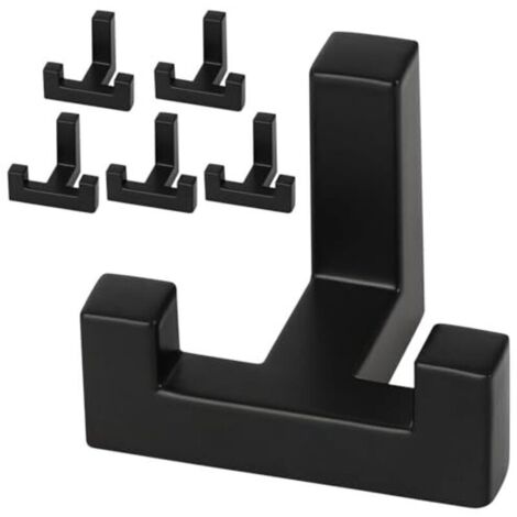crochets pour panneaux acoustiques - 6 patères noires, rail de suspension avec embouts en caoutchouc et vis, robustes, pour panneaux acoustiques dans salles de bains, chambres, salons et sur portes, c