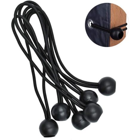 25PCS Tendeur Bâche Elastique, Professionnel Tensioner avec Boule, Attache Tendeurs en Caoutchouc pour Bâches, Attacher des Bannières, Tente, Affiches