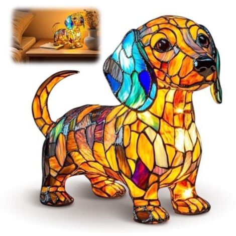 Veilleuse décorative teckel, lampe LED USB en résine, lampe chien décorative pour les amoureux des chiens, veilleuse pour la maison