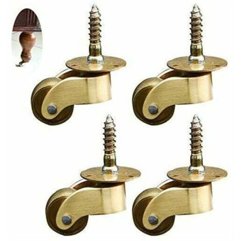 4pcs roulettes pivotantes, roulettes pour Meubles en Laiton, roulettes de Transport,roulement Silencieux, pour Meubles, appareils & équipements,