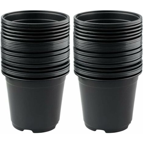 Lot de 50 Pots de Fleurs en Plastique Noir de 15 cm pour Plantes succulentes, légumes et boutures zhuoxuan
