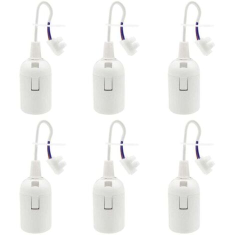 6 Pièces Douille E27 Support D'ampoule 4A 250V Douille Chantier pour Ampoules à Incandescence et Ampoules LED ou Industrie (max.60W/ Blanc) (1/4)