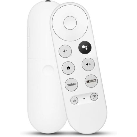 G9N9N Télécommande Vocale Bluetooth pour Google Chromecast TV 4K Snow, Télécommande de Remplacement Google avec Boutons Netflix et Youtube, Compatible avec Chromecast TV 4K, Contrôle Vocal