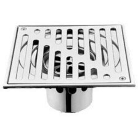 Siphon de sol en acier inoxydable 110 x 110 mm, anti-odeurs, carré, pour salle de bain, bonde de fond, siphon de douche de gros calibre