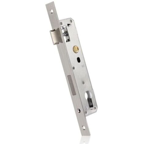 Serrure à mortaise, serrure monopoint en acier inoxydable argenté, serrure robuste pour portail de jardin, serrure tubulaire pratique pour portes, portes d'entrée, portes intérieures, portes métalliqu