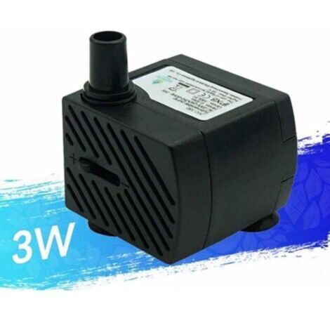 Pompe à eau ultra silencieuse 48 GPH [180 L/H] 3W pour petits aquariums, étangs, tortues, animaux aquatiques, sculptures, jardin, bateaux en mouvement, étangs, fontaines, pompes d'aqu