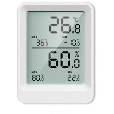 Indoor Outdoor Numérique LCD Thermomètre Hygromètre Électronique Température Humidité Compteur Min/Max Records Station Météo, 1pcs (1/4)
