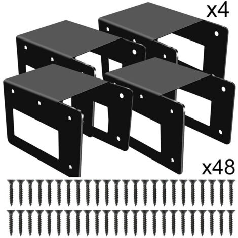 Support de stockage de bois de chauffage - robuste et réglable - pour toute solution de stockage de bois de chauffage, lot de 4 (1/4)