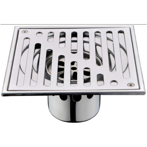 Siphon de sol en acier inoxydable, anti-odeurs, carré, bonde de salle de bain, siphon de douche de gros calibre, 150 x 150 mm
