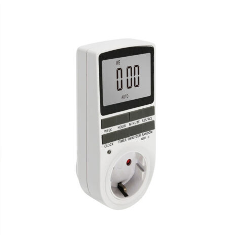Prise minuterie, minuterie hebdomadaire 24 heures numérique, prise minuterie LCD minuterie avec 16 programmes de minuterie, compte à rebours minuterie hebdomadaire avec protection ant