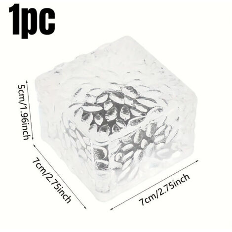 Lampes Solaires d’Allée Effet Cube Roche de Glace – LED avec Capteur de Lumière pour Jardin et Décorations Festives (1/4)